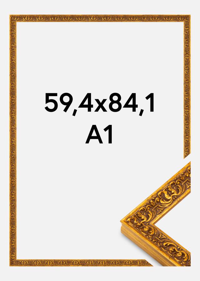 Raam Amber Akryl Klaas Kuld 59,4x84,1 cm (A1)