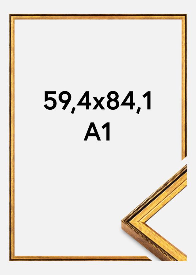 Raam Ringa Akrüülklaas Kuld 59,4x84,1 cm (A1)