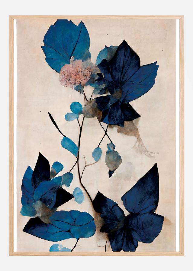 Blue Dry Flowers Plakat