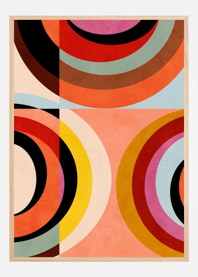 Warm Colors Bauhaus Geometry3 Plakat
