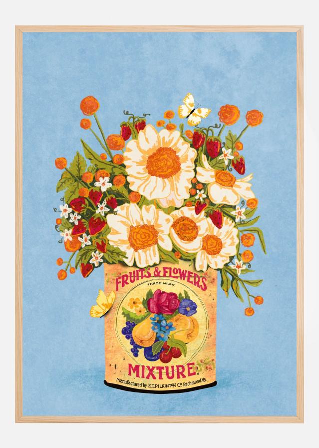 Flowers In a Vintage Tea Can Plakat