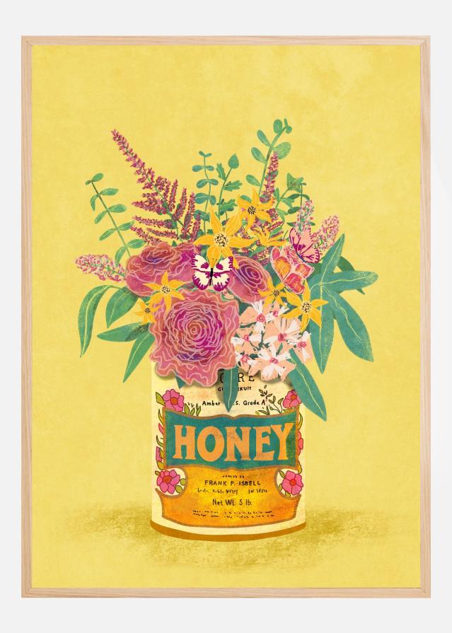 Flowers In a vintage Honey Can Plakat