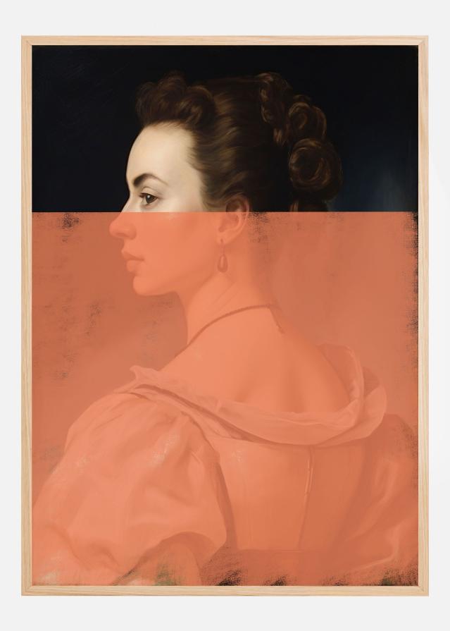 Altered Portrait of Woman Orange Modern Art Plakat