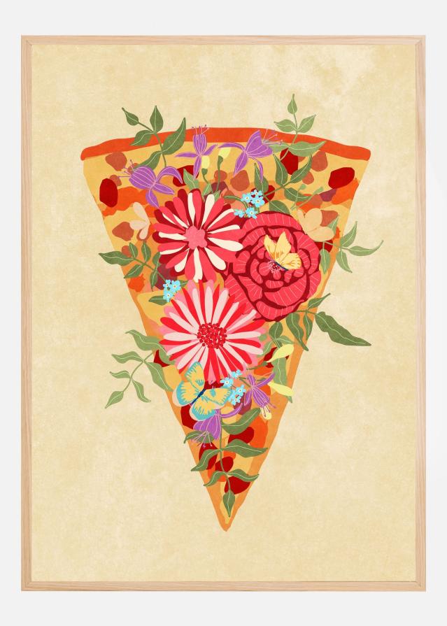 Slice of flower pizza Plakat