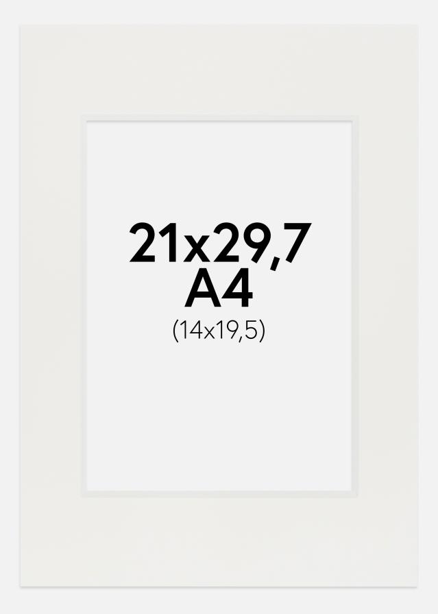Paspartuu valge 3 mm Valge äär A4 21x29,7 cm (14x19,5)