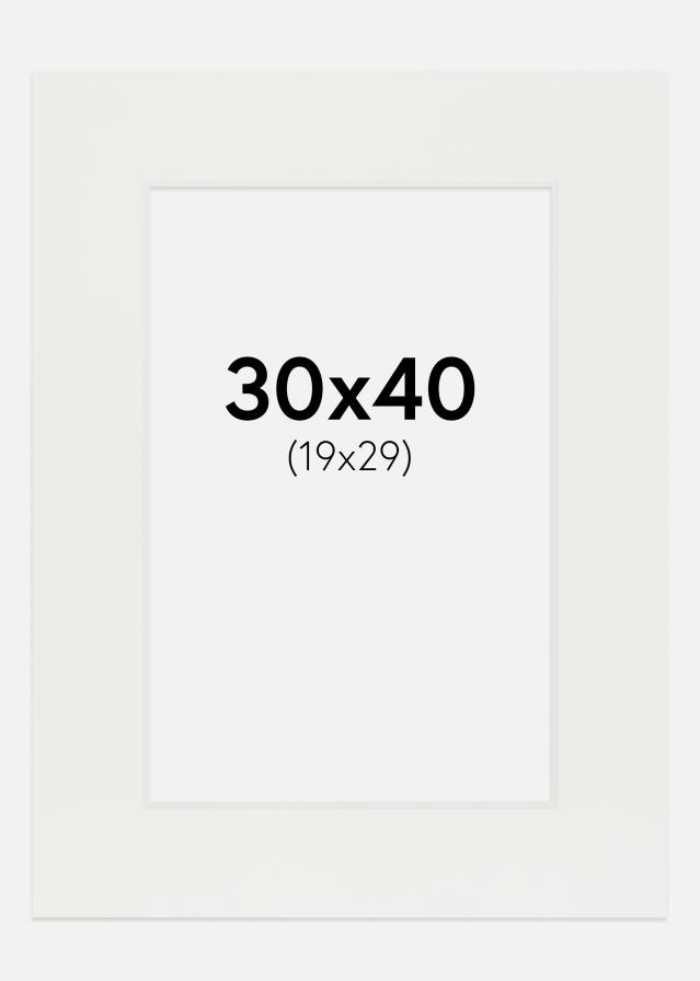 Paspartuu valge 3 mm Valge äär 30x40 cm (19x29)