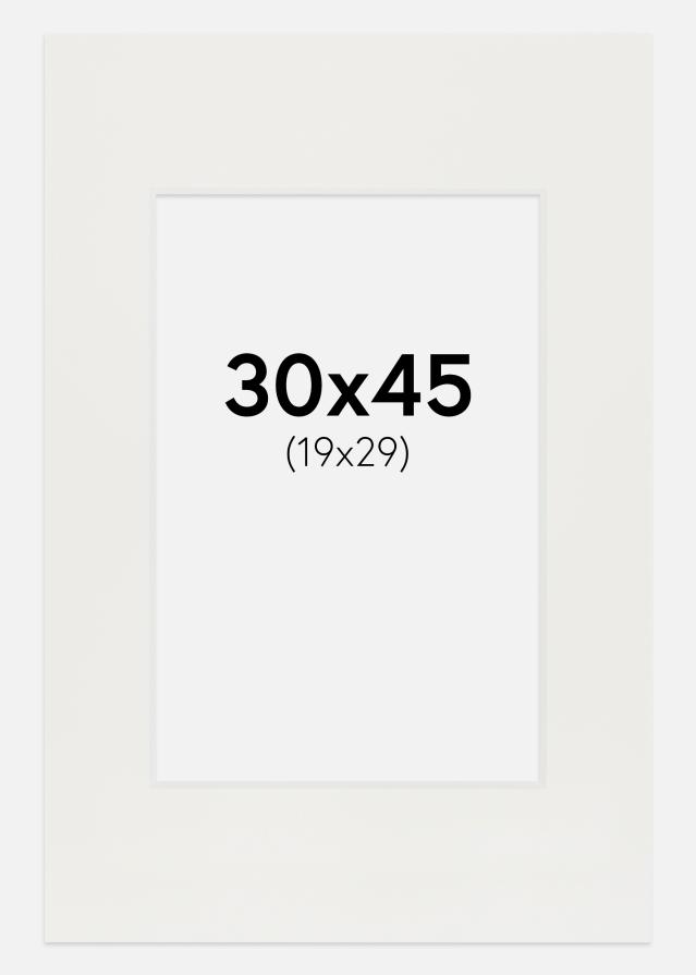 Paspartuu valge 3 mm Valge äär 30x45 cm (19x29)