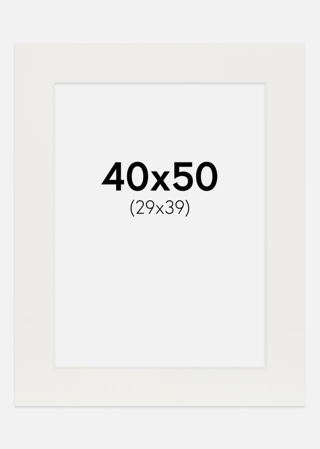 Paspartuu valge 3 mm Valge äär 40x50 cm (29x39)