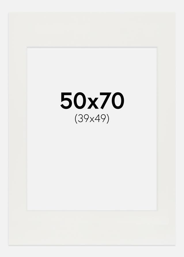 Paspartuu valge 3 mm Valge äär 50x70 cm (39x49)