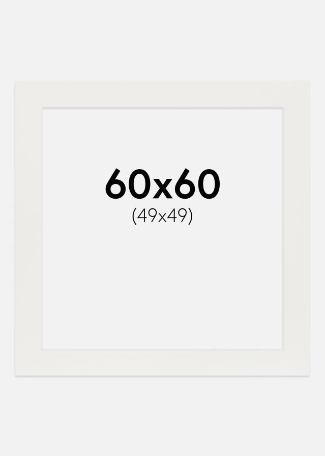 Paspartuu valge 3 mm Valge äär 60x60 cm (49x49)