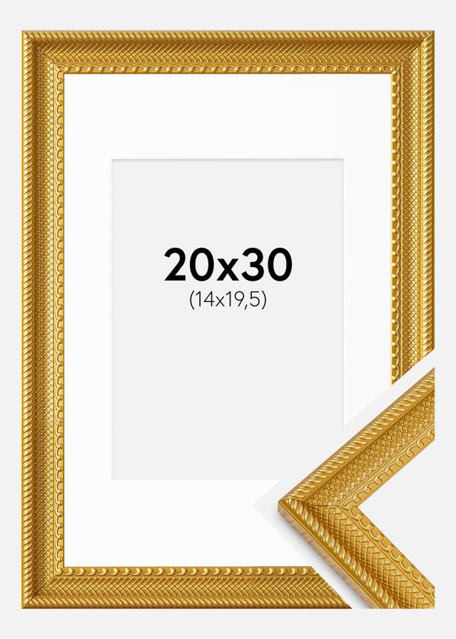 Raam Lattice Kuldne 20x30 cm - paspartuu Valge 15x21 cm