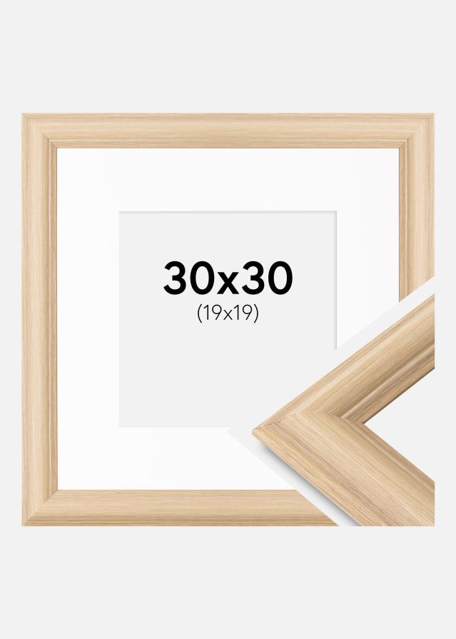 Raam Västkusten tamm 30x30 cm - paspartuu valge 20x20 cm