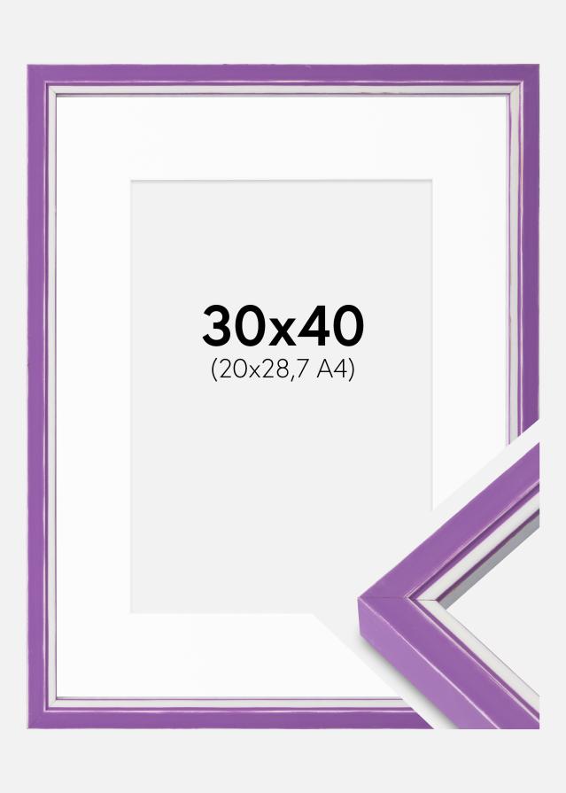 Raam Diana Lilla 30x40 cm - paspartuu Valge 21x29,7 cm