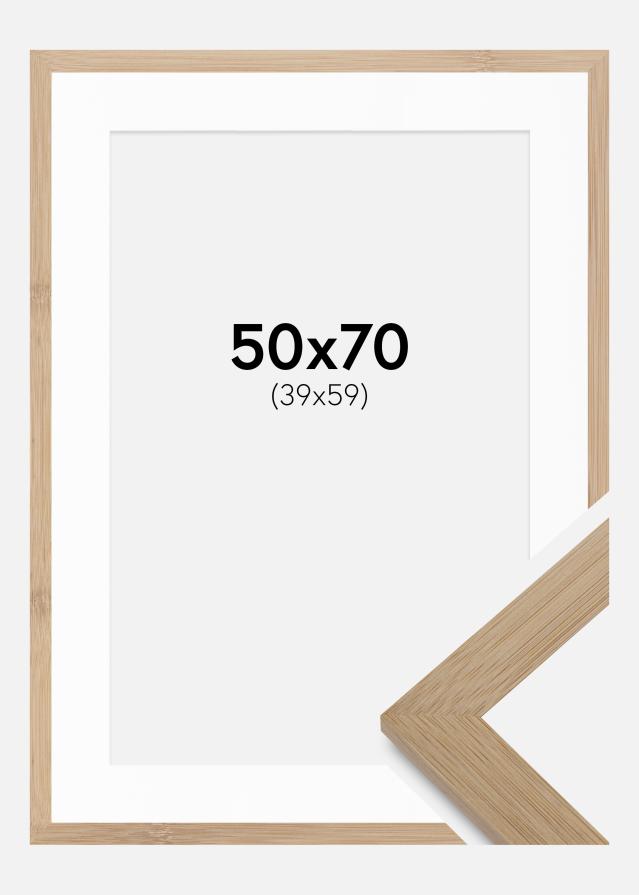 Raam Hoei Bambu 50x70 cm - paspartuu Valge 40x60 cm