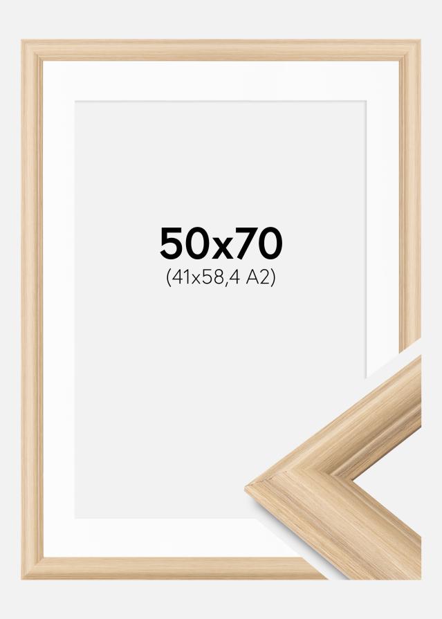 Raam Västkusten tamm 50x70 cm - paspartuu valge 42x59,4 cm (A2)