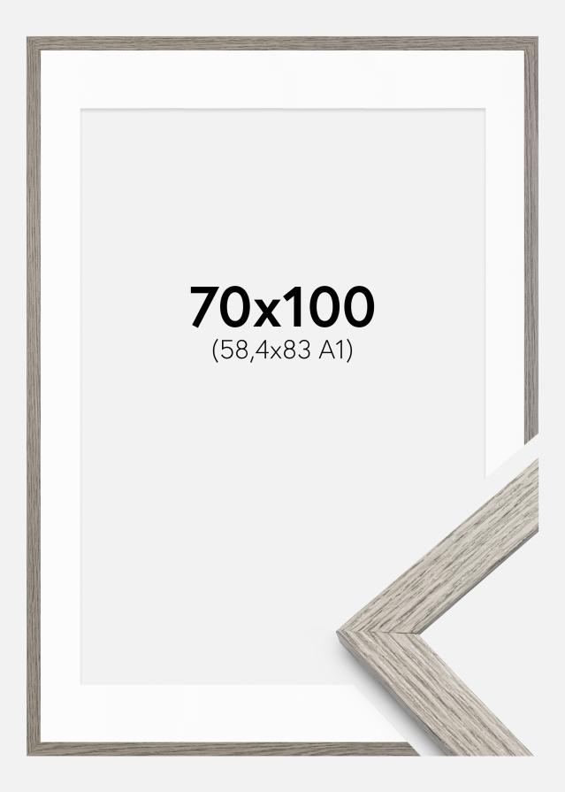 Raam Stilren hall tamm 70x100 cm - paspartuu valge 59,4x84 cm