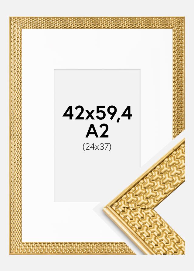 Raam Grace kuldne 42x59,4 cm (A2) - paspartuu valge 25x38 cm