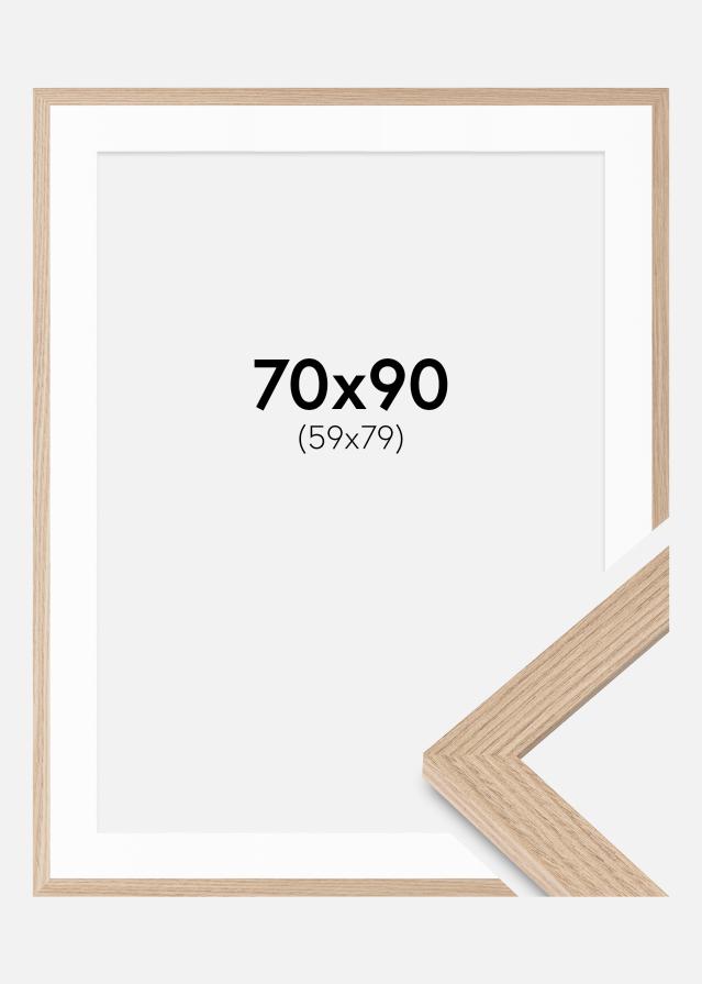 Raam BGA Classic Tamm 70x90 cm - paspartuu Valge 60x80 cm