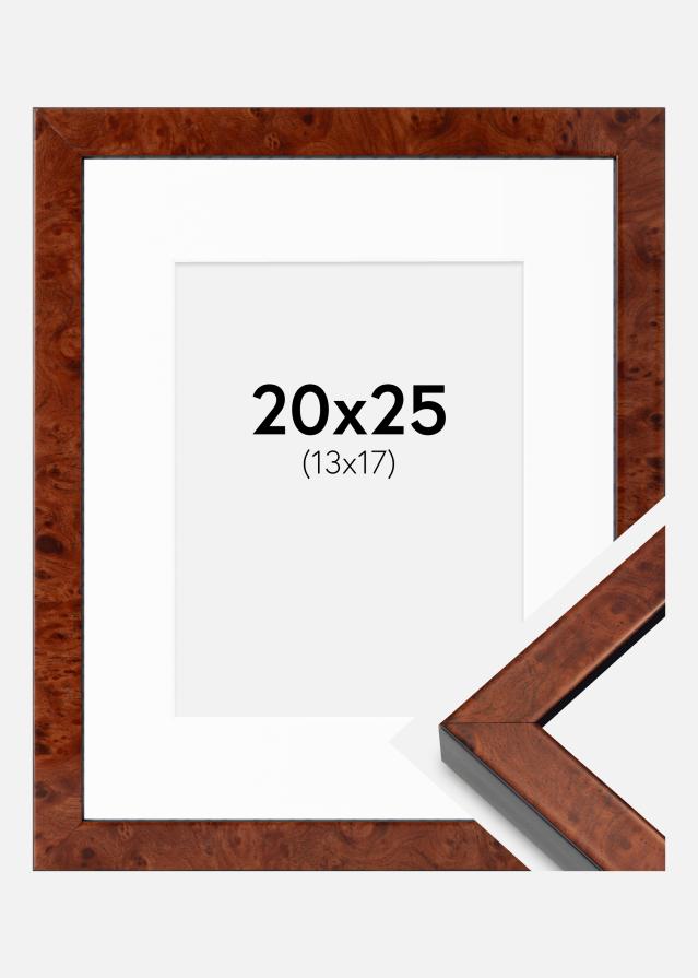 Raam Hermes pähkel 20x25 cm - paspartuu Valge 14x18 cm