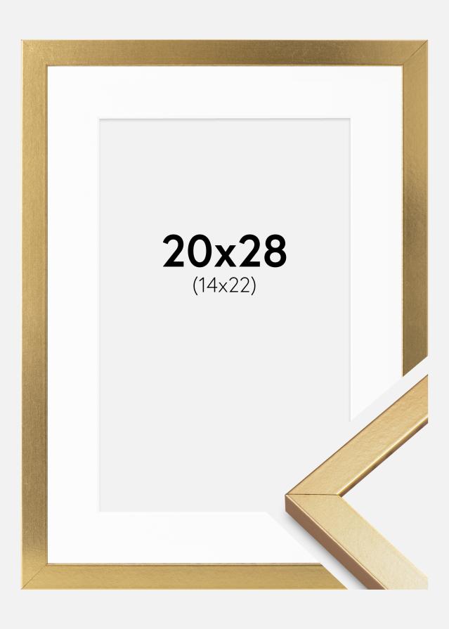 Raam Minerva Kuldne 20x28 cm - paspartuu Valge 15x23 cm