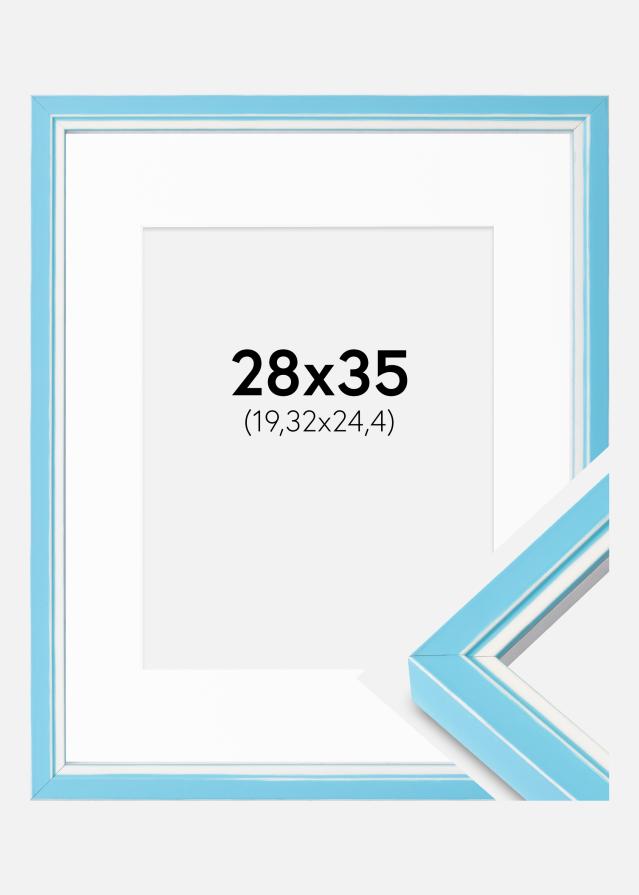Raam Diana Helesinine 28x35 cm - paspartuu Valge 8x10 tolli