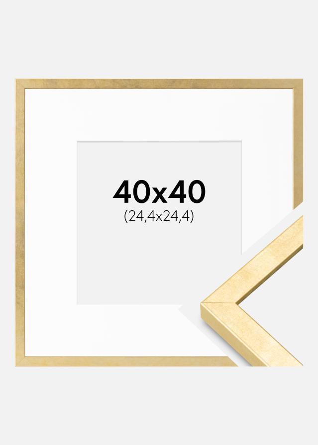 Raam Ares Kuldne 40x40 cm - paspartuu valge 10x10 tolli