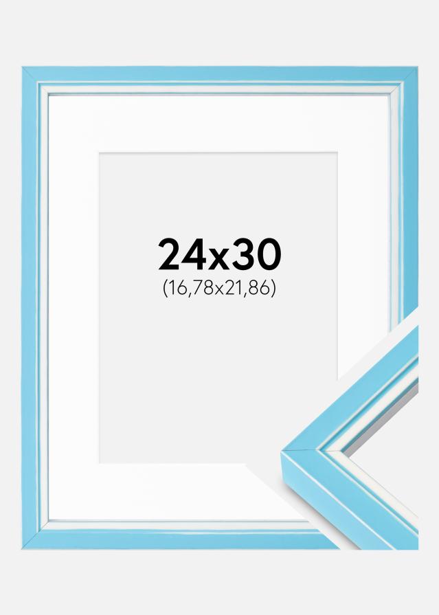 Raam Diana Helesinine 24x30 cm - paspartuu Valge 7x9 tolli