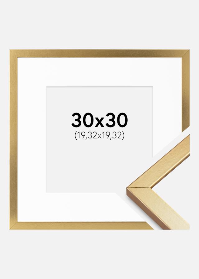 Raam Minerva Kuldne 30x30 cm - paspartuu valge 8x8 tolli