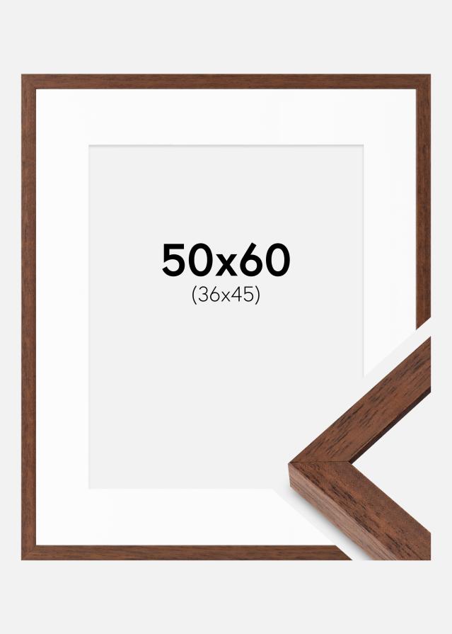 Raam Hermes Teak 50x60 cm - paspartuu Valge 37x46 cm