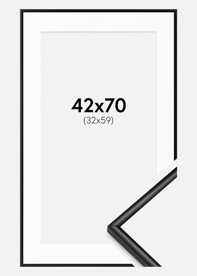 Raam Scandi Matt Must 42x70 cm - paspartuu Valge 33x60 cm