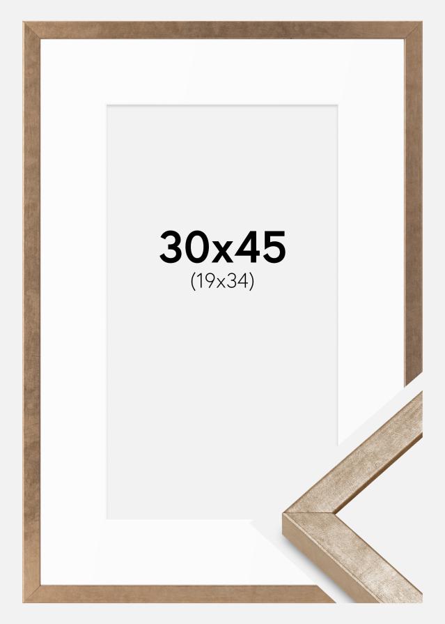 Raam Ares messing 30x45 cm - paspartuu valge 20x35 cm