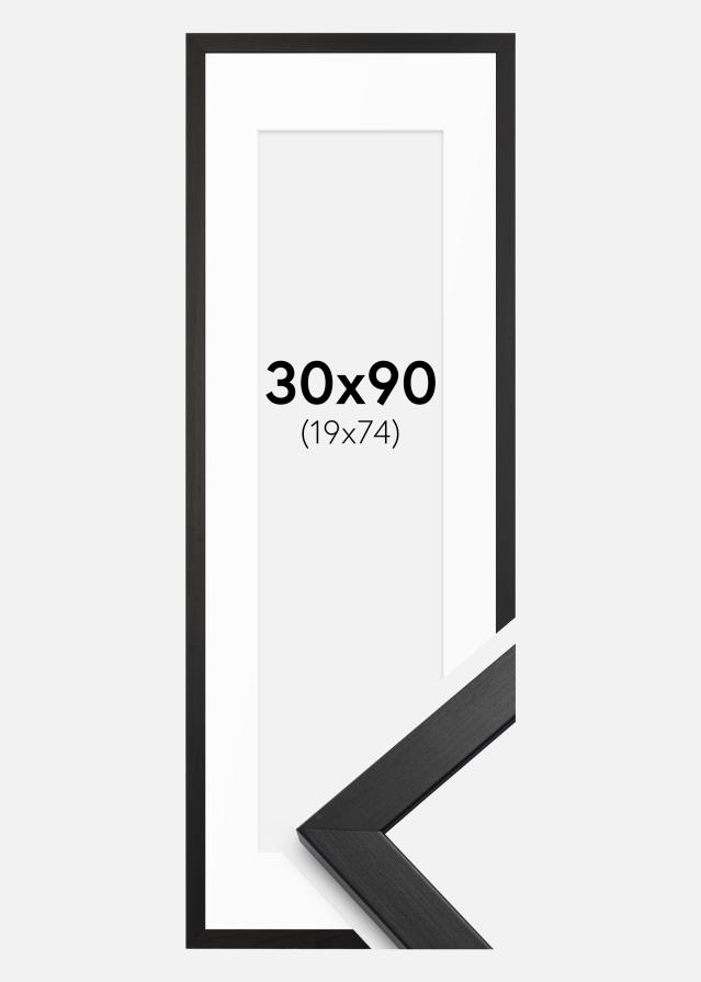 Raam Stilren Must 30x90 cm - paspartuu Valge 20x75 cm