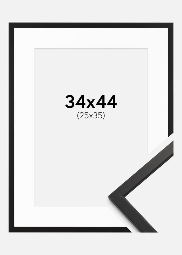 Raam Edsbyn Must 34x44 cm - paspartuu Valge 26x36 cm
