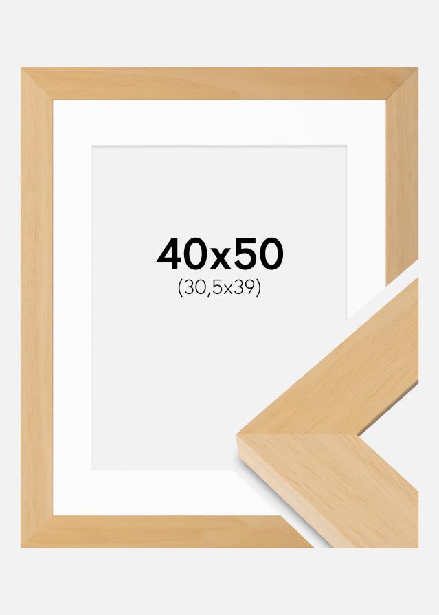 Raam Juno Puit 40x50 cm - paspartuu valge 31,5x40 cm