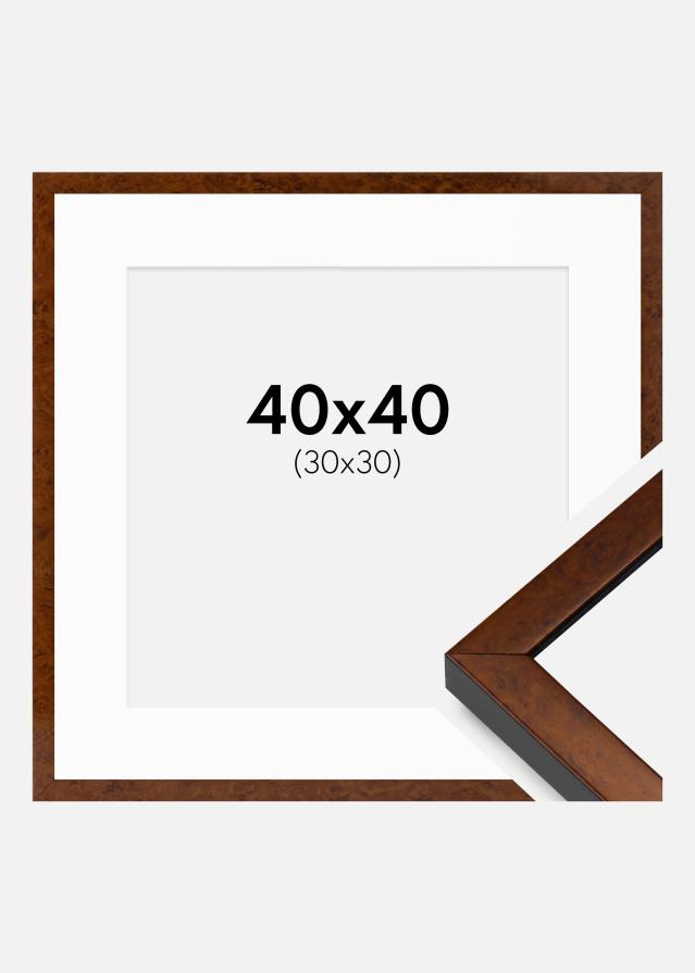 Raam Ares pähkel 40x40 cm - paspartuu Valge 31x31 cm