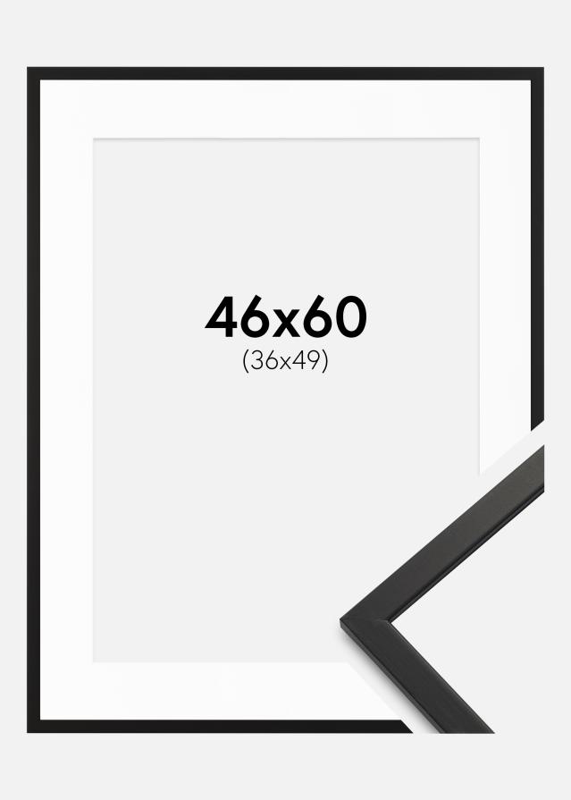 Raam Edsbyn Must 46x60 cm - paspartuu Valge 37x50 cm