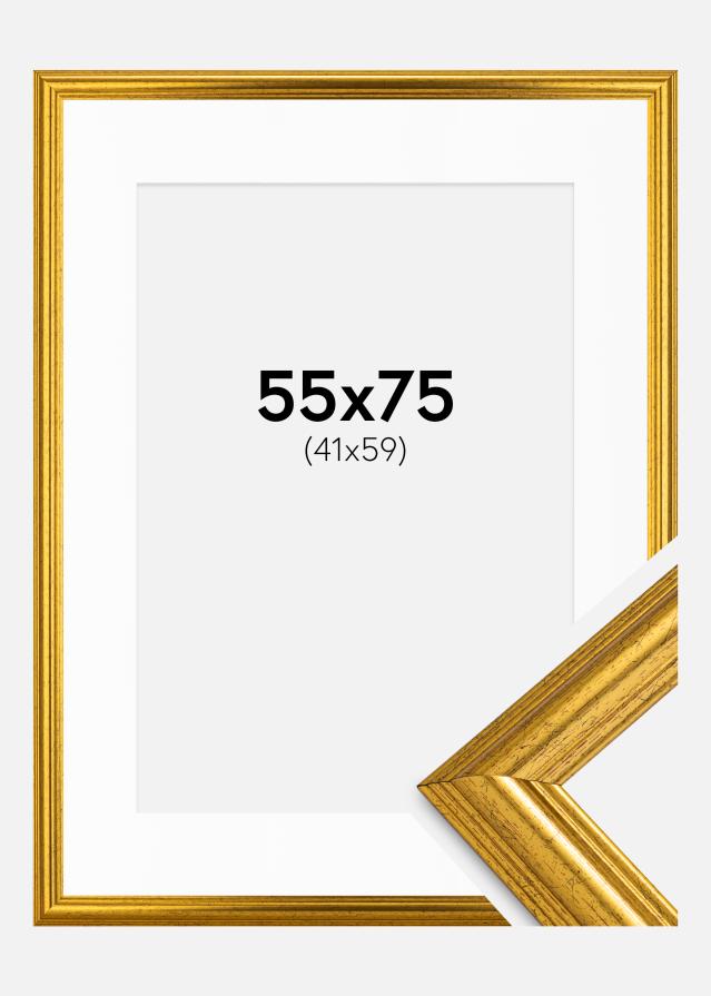 Raam Västkusten Kuldne 55x75 cm - paspartuu valge 42x60 cm