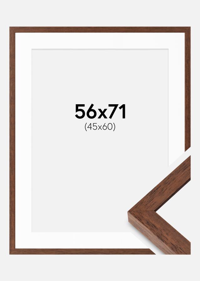 Raam Hermes Teak 56x71 cm - paspartuu Valge 46x61 cm