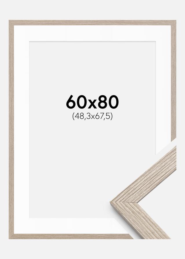 Raam Stilren Greige tamm 60x80 cm - paspartuu valge 49,3x68,5 cm