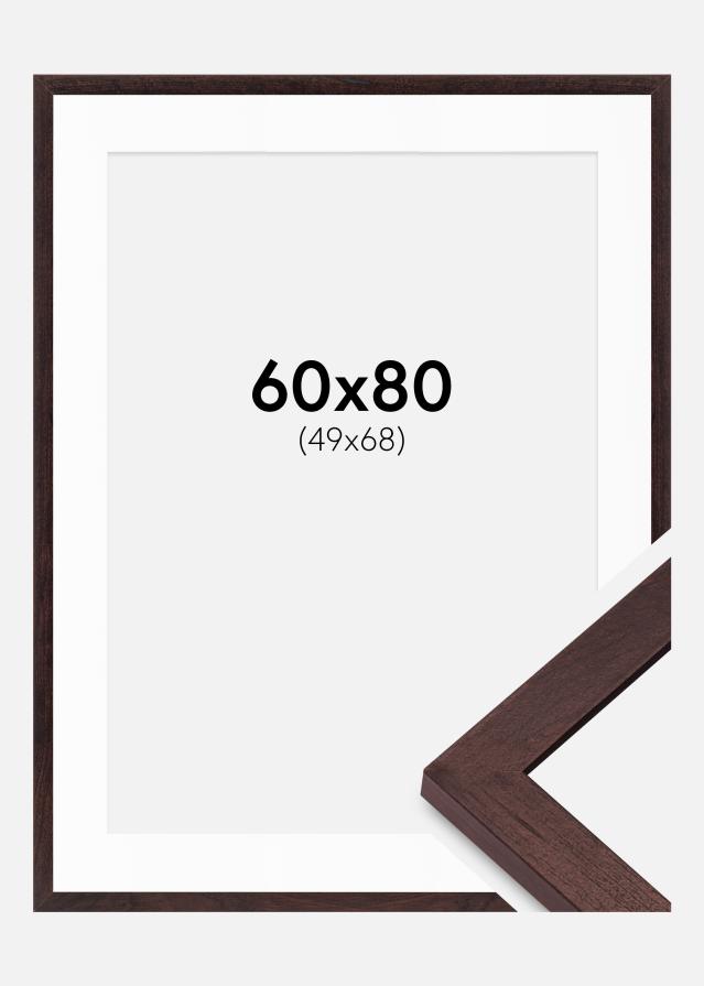 Raam BGA Classic pähkel 60x80 cm - paspartuu valge 50x69 cm