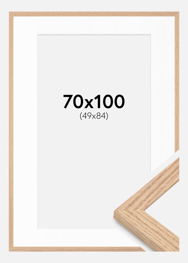 Raam Tidlös Täispuit Tamm 70x100 cm - Passepartout Valge 50x85 cm