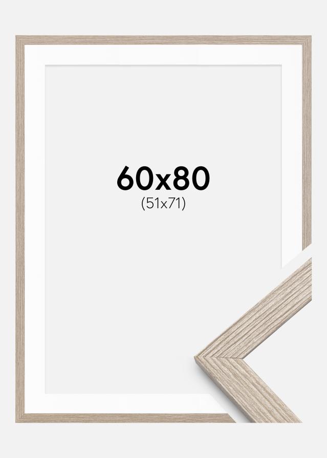 Raam Stilren Greige tamm 60x80 cm - paspartuu valge 52x72 cm