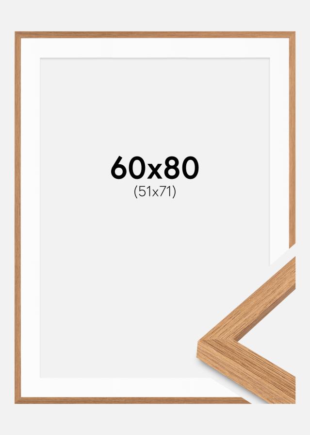 Raam Modern Teak 60x80 cm - paspartuu Valge 52x72 cm