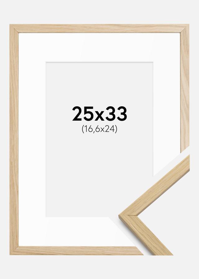 Raam Edsbyn tamm 25x33 cm - paspartuu valge B5 176x250 mm