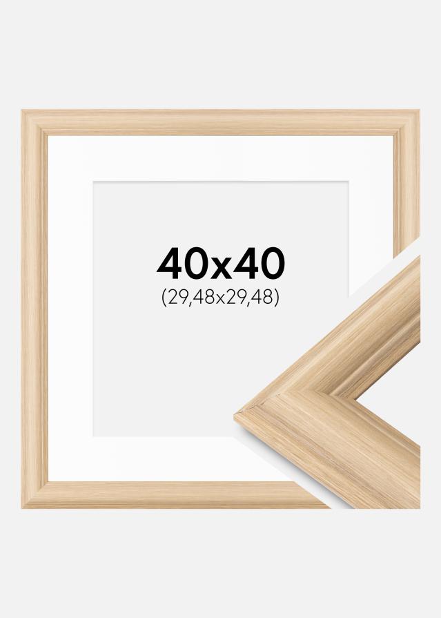 Raam Västkusten tamm 40x40 cm - paspartuu valge 12x12 tolli
