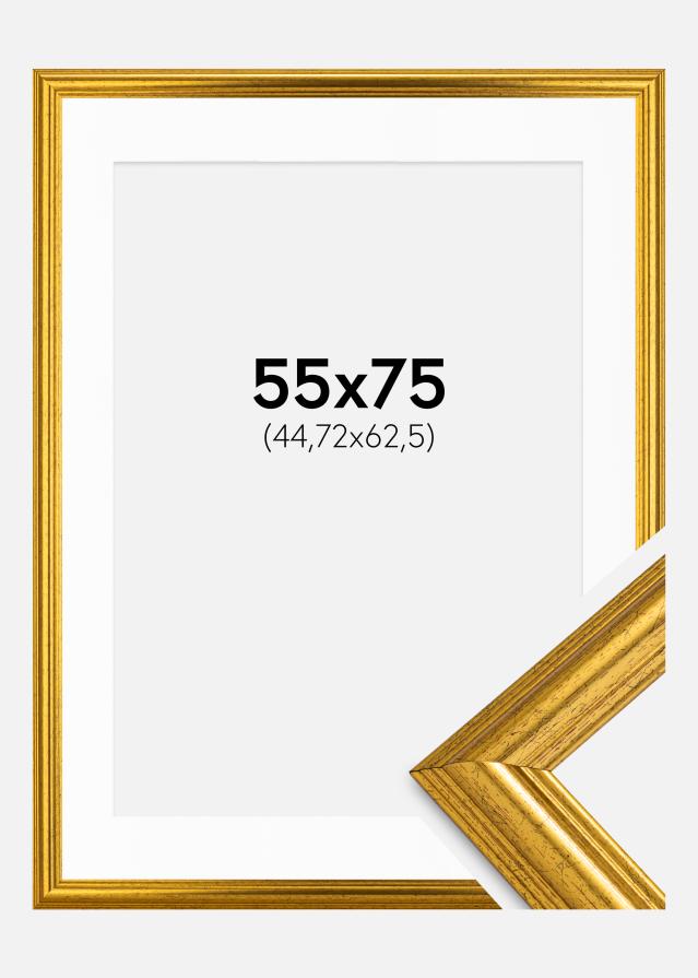 Raam Västkusten Kuldne 55x75 cm– paspartuu valge 18x25 tolli