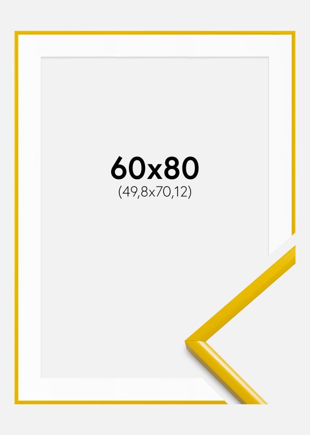 Raam New Lifestyle Kollane 60x80 cm - paspartuu Valge 20x28 tolli