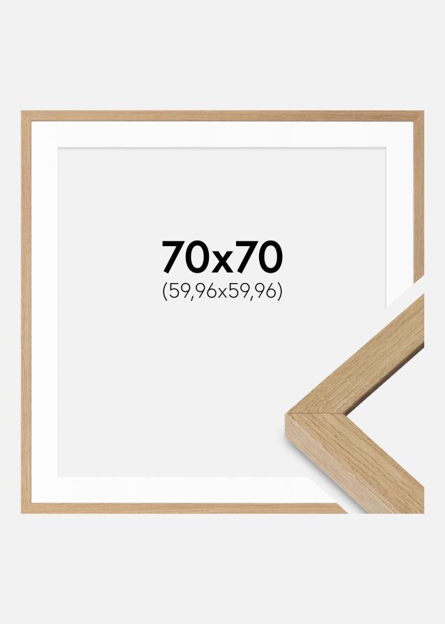 Raam Hermes Loomulik tamm 70x70 cm - paspartuu valge 24x24 tolli