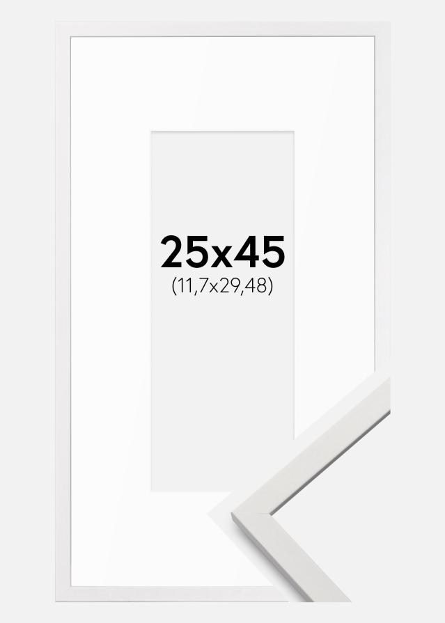 Raam Edsbyn Valge 25x45 cm - paspartuu valge 5x12 tolli