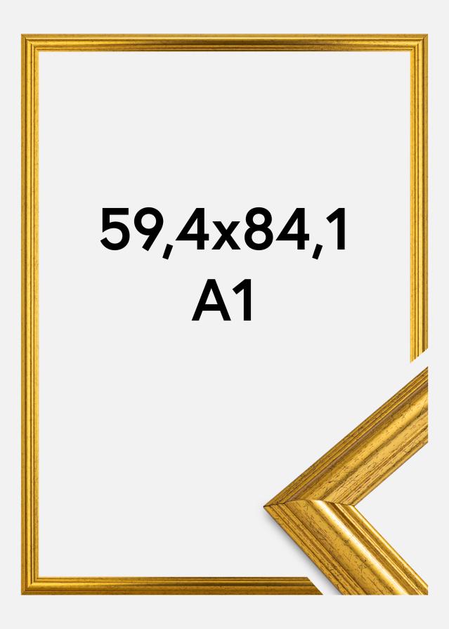 Raam Västkusten Akruulklaas kuldne 59,4x84,1 cm (A1)